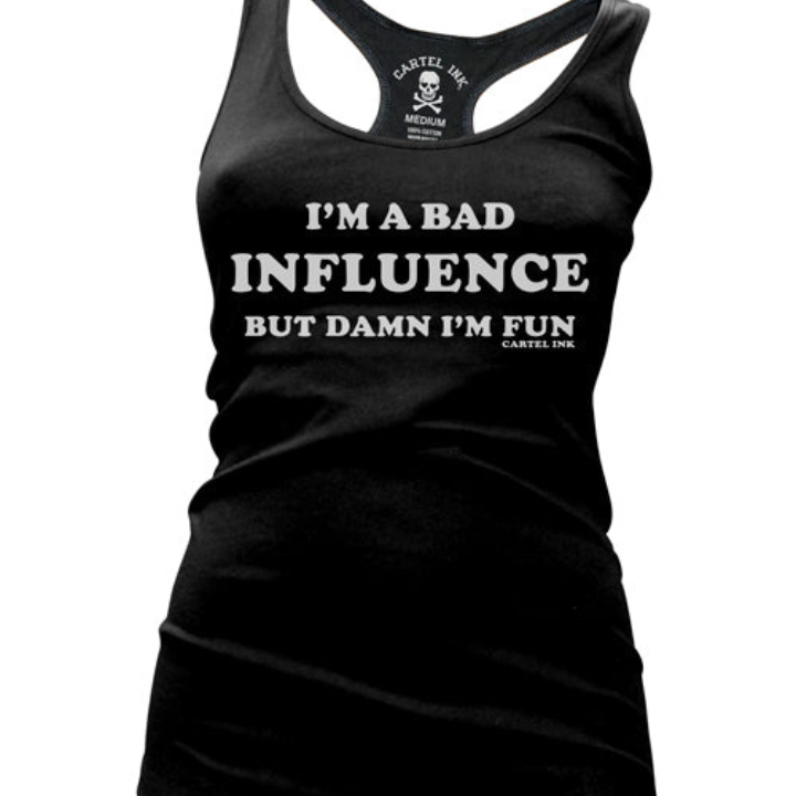 GIRLS TANK BAD INFLUENCE - BLK